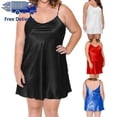 thumbnail image 2 of Guciheaven Plus Size Women Sexy Lingerie Satin Silk Slip Dress Babydoll Nightgown Sleepwear, 2 of 8