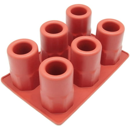 Freshware 6-Cavity Beveled Ice Shot Glass Silicone Mold, FI-108RD