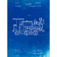 thumbnail image 2 of Borders, Cole 12x14 Gold Ornate Wood Framed with Double Matting Museum Art Print Titled - PP122- Faded Blueprint Steam Locomotive 1886 Patent Poster, 2 of 4
