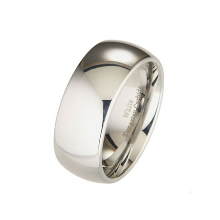 10mm White Tungsten Carbide Polished Classic Wedding Ring