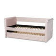 thumbnail image 5 of Skyline Decor Amaya Modern and Contemporary Light Pink Velvet Fabric Upholstered Twin Size Daybed with Trundle, 5 of 11