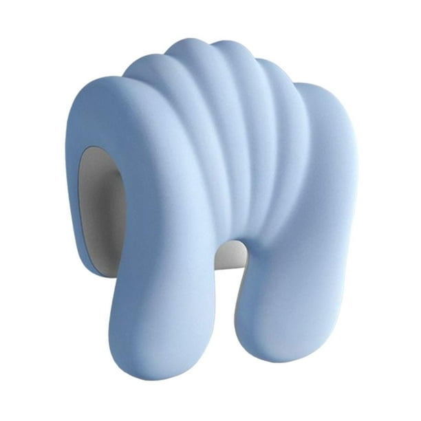 Almohada cervical para silla de oficina, soporte para el cuello, almohada de escritorio, cómoda, compacta y con memoria. Azul