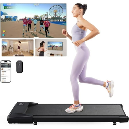 Walking Pad Treadmill with Remote Control Under Desk Treadmill for Home&Office  Speed Range 0.6~3.8mph  265 lbs Weight Capacity