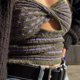 thumbnail image 4 of Puntoco Suéter De Mujer A Rayas Envoltura De Pecho Sexy Sin Mangas Con Cuello En V Espalda Hermosa Chaleco De Tejer Tops De Tubo Ahuecados Liquidación De Navidad Puntoco Puntoco-1059, 4 of 9