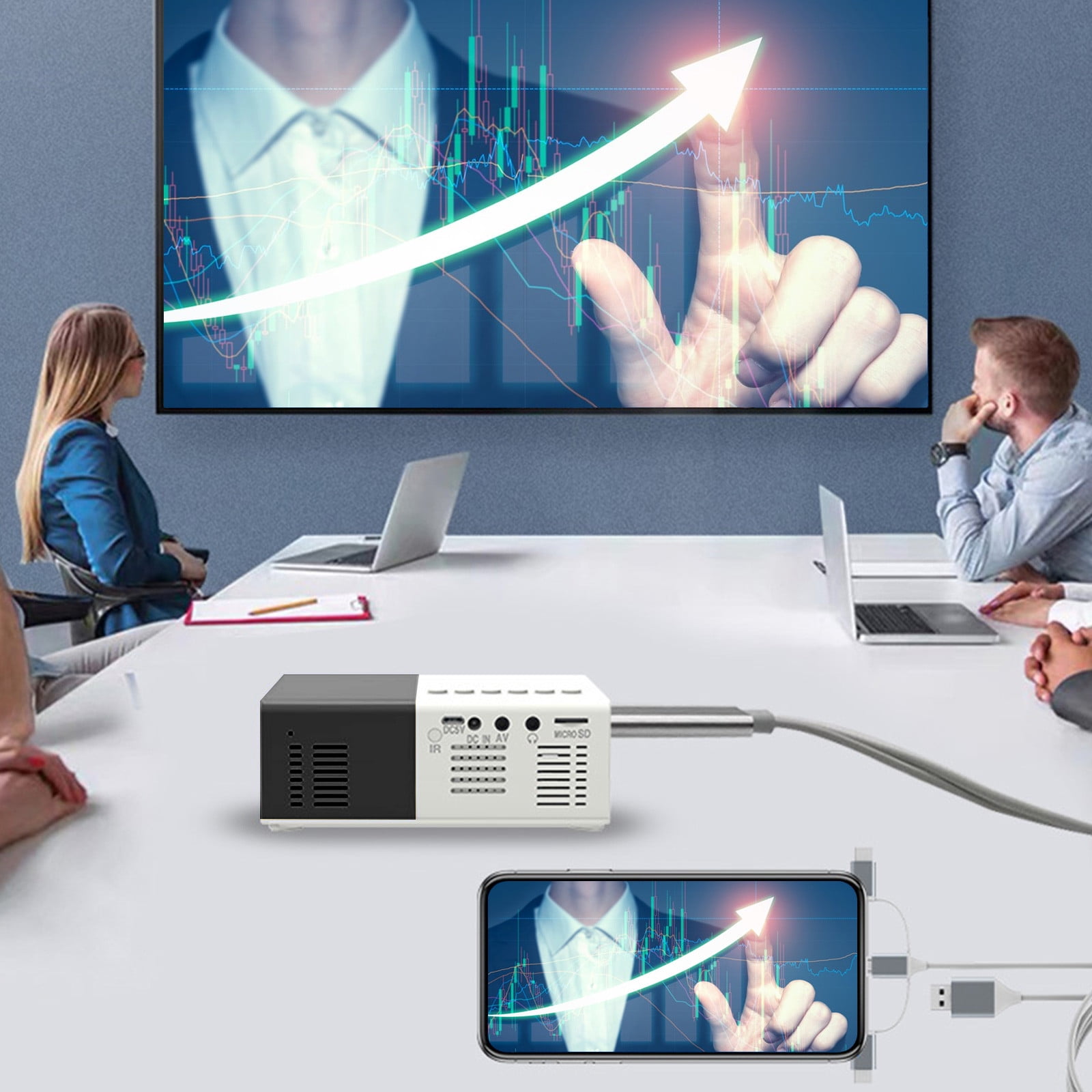 AZXY Mini Projector,Movie Projectors,Portable Projector,4k Mini Projector with Wifi Bluetooth,Compatible with Phone Tv Iphone android Hdmi