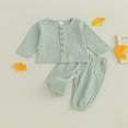 thumbnail image 2 of PENGXIANG Unisex Fall Outfits  Solid Color Tops and Elastic Waist Pants for Kids, 2 of 9
