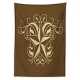 thumbnail image 3 of Ambesonne Prehistoric Country Tablecloth Rectangular Table Cover, Baroque Swirl, 52"x70", Brown Pale Yellow, 3 of 4