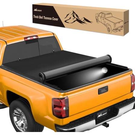 Nilight Soft Roll Up Truck Bed Tonneau Cover Compatible with Chevy Silverado 1500/ GMC Sierra 1500 2019 2020 2021 2022 2023 2024 2025 6.6ft