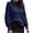 Navy, variant on IROINNID Womens Sweater Round Neckline Pullover Sweater Solid Color Leisure Mid-Length Long Sleeve Autumn and Winter Warm Threaded Sweater