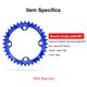 thumbnail image 2 of Chainset Bicicleta Bicicleta redonda Cadena de bicicleta Cadena Reemplazable Aleación de aluminio Anti-gota Ligero Ligero Ciclismo Diente Placa Individual Azul 38T Eigraketly OD003273-12, 2 of 7