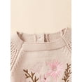 thumbnail image 4 of Bagilaanoe Newborn Baby Girl Waffle Rompers Sweater Flower Embroidery Long Sleeve Bodysuits 6M 9M 12M 18M 24M Infant Casual One Piece Short Jumpsuits, 4 of 9
