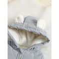thumbnail image 4 of WIBACKER 3-24M Infant Hooded Thick Romper Long Sleeve Zipper Fleece Warm Winter Coat for Baby Toddler Boys Girls, 4 of 9