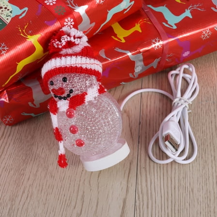 TAILTOSS 1Pcs Christmas Snowman Lights Acrylic And Abs Material Usb Powered For Home Decorations