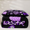 thumbnail image 5 of Feelyou Fashion Halloween Cartoon Twin Comforter Sets, Spooky Zebra Print Bow Bedding Set, Purple, Black Reversible, 2-Piece, 1 Comforter and 2 Pillowcases, 5 of 7