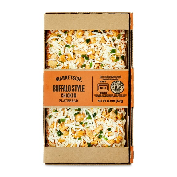 Marketside Buffalo Style Chicken Flatbread Pizza, Buffalo Sauce, 11.9 oz (Fresh)