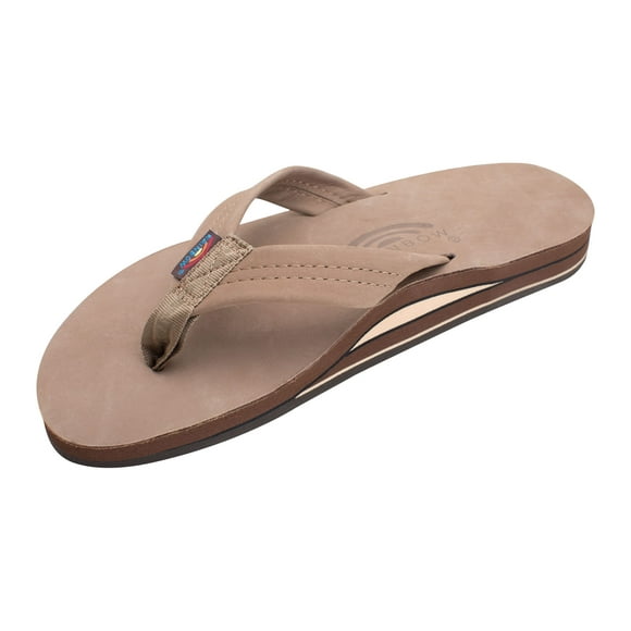 Rainbow Sandales pour Femmes, Sandales en Cuir Premier à Double Couche avec Soutien de la Voûte Plantaire, Brun Foncé, Dames 11 B(M) US