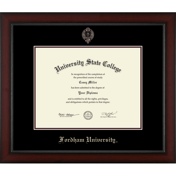Fordham University Diploma Frame, Document Size 13" x 10"