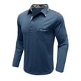 thumbnail image 6 of Ccpelsie Long Sleeve Henley Shirts for Men - Casual Fashion Crew Neck Men's Full Sleeve Tshirts Z3-Blue,L, 6 of 7