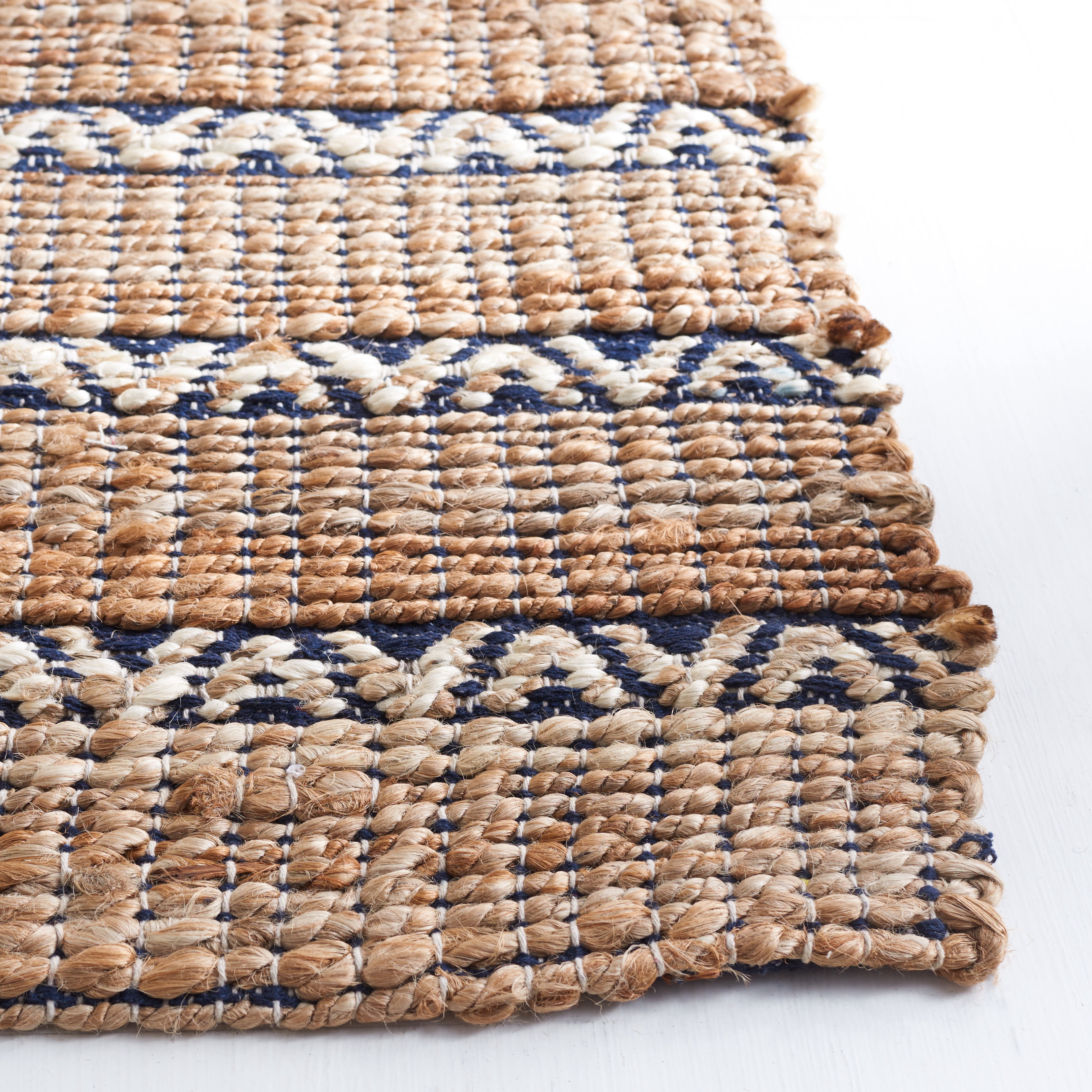 SAFAVIEH Natural Fiber Jack Striped Area Rug, Navy/Natural, 6' x 9'
