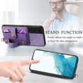 thumbnail image 4 of Phone Case for Samsung Galaxy S22 Plus S22+ 5G Wallet Cover with Tempered Glass Screen Protector Slim Stand Credit Card Holder Slot Leather Cell S22+5G S22plus 22S + S 22 22+ Women Men Purple, 4 of 13