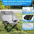thumbnail image 4 of Outdoor Oversized Camping Chair, Heavy Duty Support 500 LBS for Adults, Portable Folding Wide Lawn Chair with Headrest Support and Cup Holder, Low Camping Chair for Fishing, Garden, Grey, 4 of 7