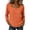 Orange, variant on Women's Tops 3/4 Sleeve Notch V Neck Solid Color Casual Button Front Pullover for Daily Commute Blouse,Long Sleeve Shirts for Women Green M