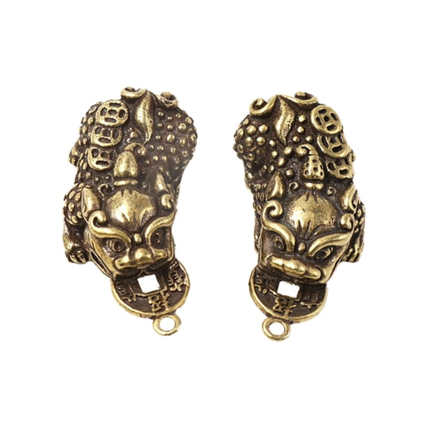 ColoMX 2 unids chino tradicional latón colgante encanto para llaves de mochila llavapa llavero