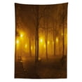 thumbnail image 3 of Ambesonne Fall Tablecloth Rectangular Table Cover, Foggy Evening in the Park, 60"x90", Marigold Caramel, 3 of 4