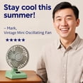 thumbnail image 3 of Vintage Mini Desk Fan – Retro Styling with Powerful Airflow, Perfect Gift for Nostalgia Lovers & Kids , White and Pink, 3 of 10