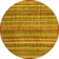 thumbnail image 1 of Ahgly Company Machine Washable Indoor Round Abstract Yellow Modern Area Rugs, 6' Round, 1 of 4