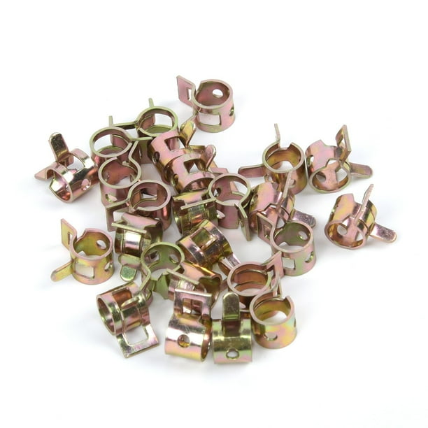 50pcs 1/4" Fuel Line Clamps For 1/4inch Hose Universal Spring Action