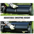 thumbnail image 2 of KFFKFF Manual Lawn Cleaner, 26-inch Foliage & Turf Gatherer, Robust Rubber Tires & Reinforced Steel Construction, Long-lasting with Spacious 7 cu. ft. Mesh Storage Sack, 4 Rotating Bristles, 2 of 9