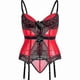 thumbnail image 1 of Removable Strap Corset With Cup Girdle Lingerie Bowknot Lace Up Bodysuit For Women Padded Bra Corsets Bustiers With Suspenders Red, 1 of 5