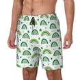 thumbnail image 1 of Bingfone St. Patrick's Day rainbows for Men's Double Layer Swimming Trunks with Lining, Drawstring Style with Pockets Beach Shorts Men's Swimsuit-3X-Large, 1 of 6
