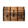 thumbnail image 4 of Vintiquewise Baúl Pirata Decorativo Grande de Madera con Cerradura y Anillos de León, 4 of 5
