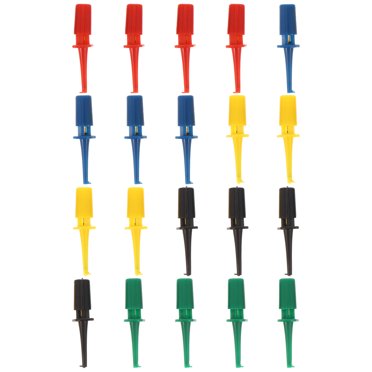 1 Pair Insulated Quick Piercing Test Needle Hook Clips For Multimeter - CATIII 1000V, 10A, Red/Black
