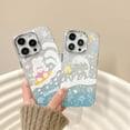 thumbnail image 6 of Cute Cartoon Animal Surf Rabbit Bunny Dolphin Fish Shell Iridescent Marbling Phone Case Compatible with iPhone Case (Dolphin,iPhone 12 Pro Max), 6 of 7