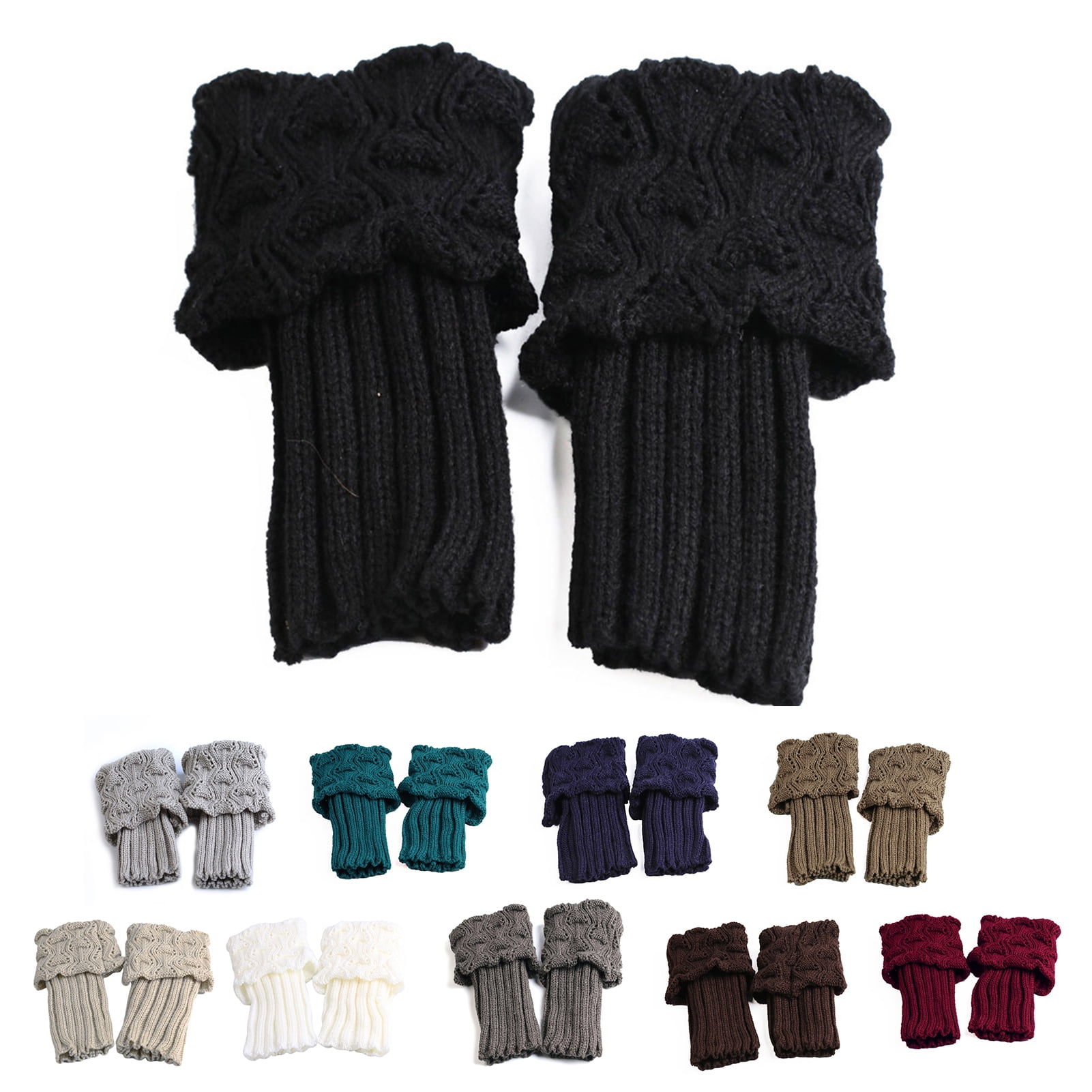 Visland 1 Pair Women's Crochet Boot Cuffs Autumn Spring Short Socks ...