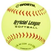 (4 Pack) Worth 12 Yellow Practice Slowpitch Softballs