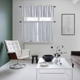thumbnail image 4 of Navy Blue Striped Kitchen Curtains, Navy Blue White Stripes Farmhouse Kitchen Curtains and Valances Set of 3, Light Filtering Tailored Tier Curtain 24 Inch Length Drapes for Cafe Sink Bedroom, 4 of 8