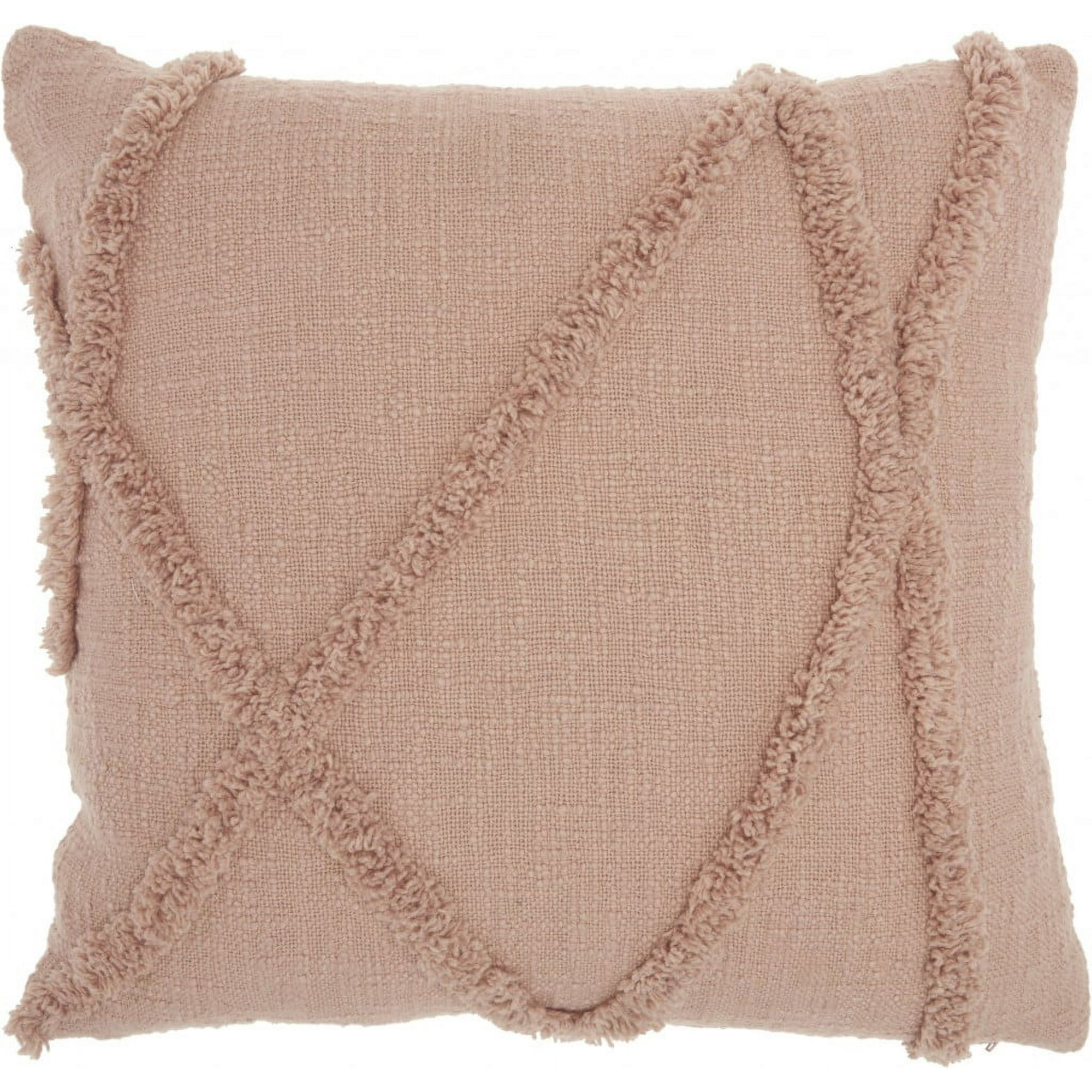 homeroots home decor 386304 Boho Chic Blush Textured Lines Throw Pillow