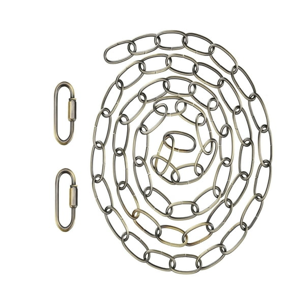 Aspen Creative 21108-51, 6 Feet Heavy Duty Chain & Quick Link Connector in Antique Brass, 11 Gauge