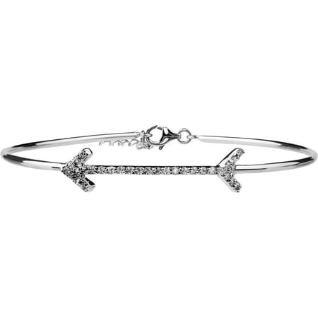 Brinley Co. Women's CZ Sterling Silver Arrow Bracelet, 7