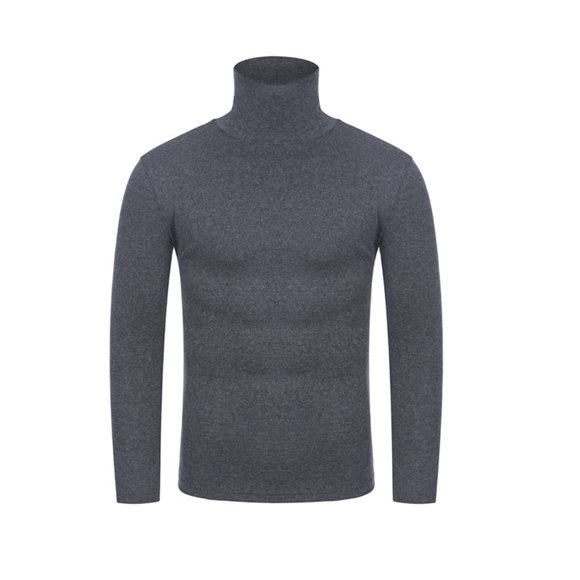 EGNMCR Mens Pullover Bottoming T-Shirt Winter Fashion Casual Solid Color Stretch Turtleneck Sweaters Blouse Tops Warm Long Sleeve T Shirt