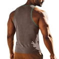 thumbnail image 4 of Garbnen Mens Tank Tops Summer Beach Crew Neck Mens Sleeveless Shirt Lightweight Sports Big and Tall Men's Muscle Shirts with Pockets Brown XXXL, 4 of 8