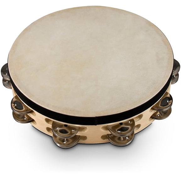 Sound Percussion Labs Baja Percussion Double Row Tambourine With Steel Jingles 10 in. Natural