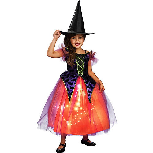 Ages 3-10 Years Girls Rockin' out Witch Fancy Dress Halloween Costume BN 