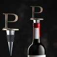 thumbnail image 4 of Qiopertar Under $5 26 English Alphabet Wine Stoppers, Alloy Bottle Toppers for Party Favors, Personalized Initial Wine Bottle Sealer, 4 of 5