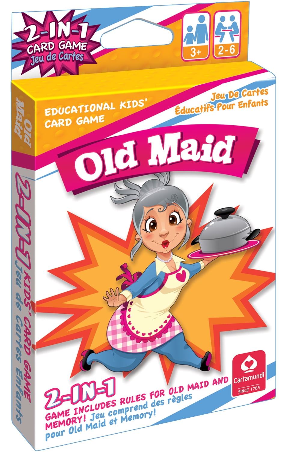 Cartamundi 2-In-1 Kids Jumbo Deck Card Game Old Maid and Memory 