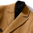 thumbnail image 4 of successthop Wool Blend Coat Men Notched Lapel Jacket with Pockets Double Breasted Clothes Solid Stylish Trench Brown M, 4 of 4